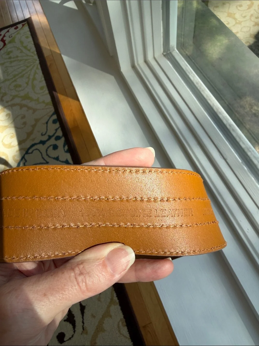 LOFT Suede Belt in Caramel with Gold Buckle